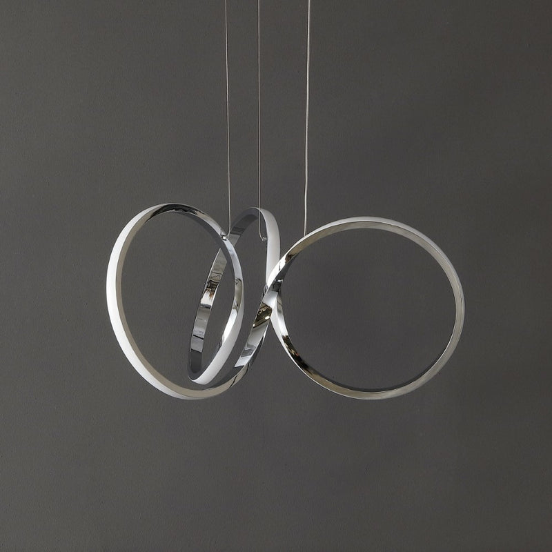 Helix 24" 1-Light Contemporary Minimalist Aluminum Ribbon Integrated LED Pendant - JONATHAN Y