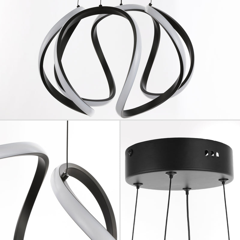 Euphoria 18.5" Contemporary Designer Aluminum/Iron Scribble Integrated LED Pendant Light - JONATHAN Y
