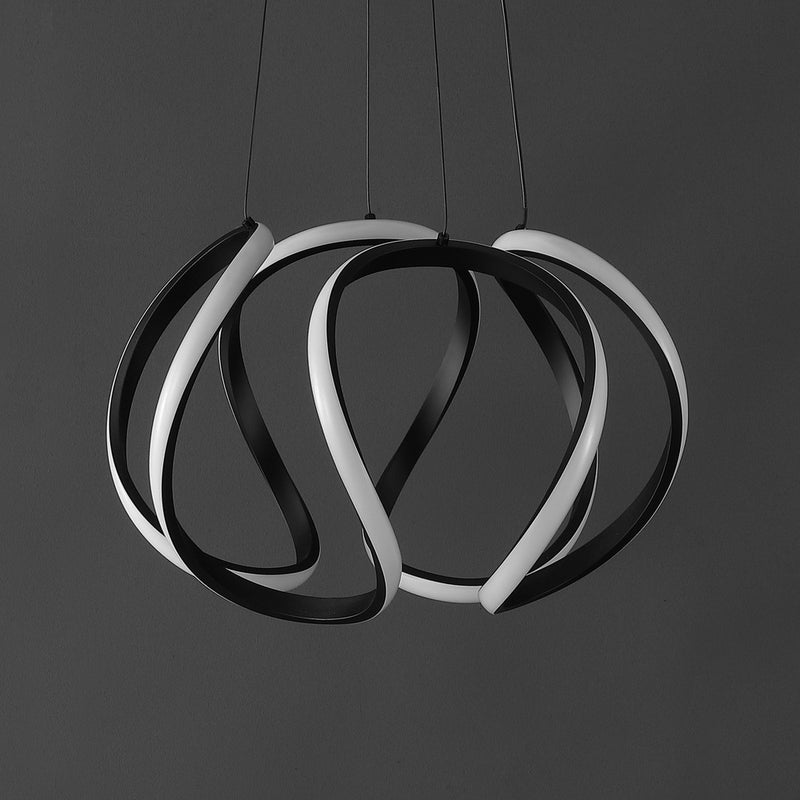 Euphoria 18.5" Contemporary Designer Aluminum/Iron Scribble Integrated LED Pendant Light - JONATHAN Y