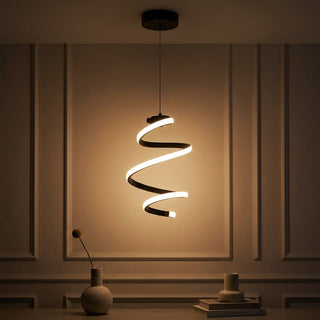 Whirl Modern Minimalist Aluminum/Iron Abstract Integrated LED Pendant Black – AI-ON