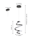 Whirl Modern Minimalist Aluminum/Iron Abstract Integrated LED Pendant