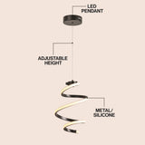 Whirl Modern Minimalist Aluminum/Iron Abstract Integrated LED Pendant