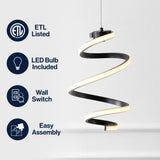 Whirl Modern Minimalist Aluminum/Iron Abstract Integrated LED Pendant