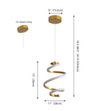 Whirl Modern Minimalist Aluminum/Iron Abstract Integrated LED Pendant