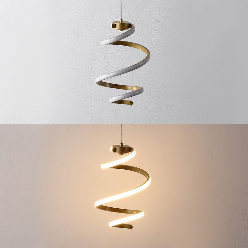 Whirl Modern Minimalist Aluminum/Iron Abstract Integrated LED Pendant