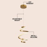 Whirl Modern Minimalist Aluminum/Iron Abstract Integrated LED Pendant