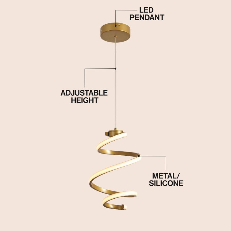 Whirl Modern Minimalist Aluminum/Iron Abstract Integrated LED Pendant