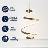 Whirl Modern Minimalist Aluminum/Iron Abstract Integrated LED Pendant