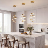 Whirl Modern Minimalist Aluminum/Iron Abstract Integrated LED Pendant