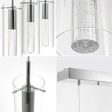 Mium Modern Style Iron/Crystal/Glass Integrated LED Linear Pendant - JONATHAN Y