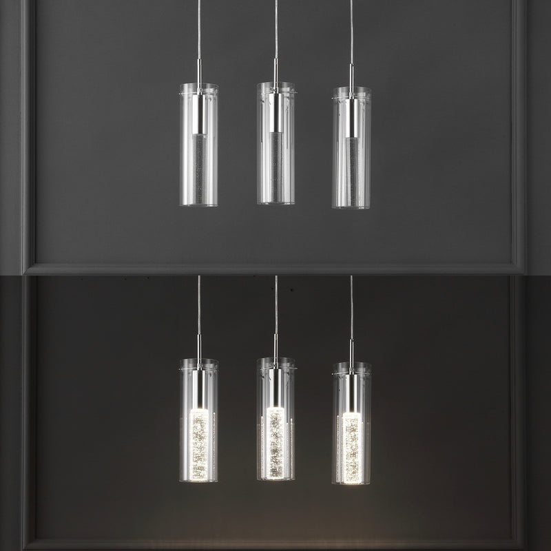 Mium Modern Style Iron/Crystal/Glass Integrated LED Linear Pendant - JONATHAN Y