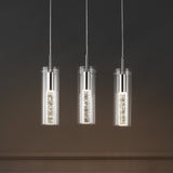 Mium Modern Style Iron/Crystal/Glass Integrated LED Linear Pendant - JONATHAN Y