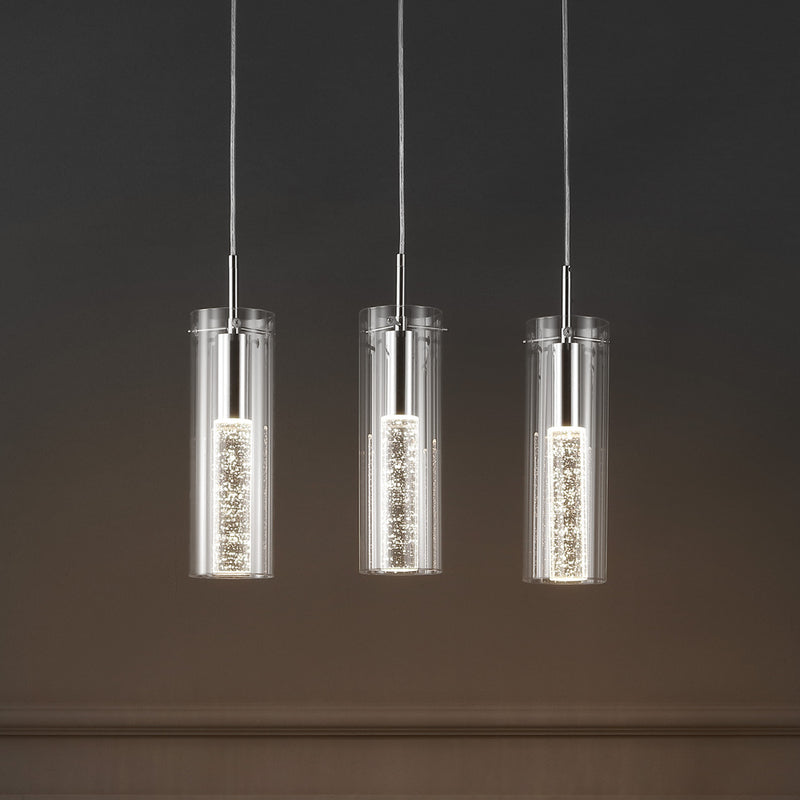 Mium Modern Style Iron/Crystal/Glass Integrated LED Linear Pendant - JONATHAN Y