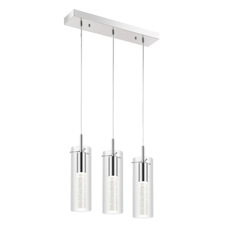 Mium Modern Style Iron/Crystal/Glass Integrated LED Linear Pendant - JONATHAN Y