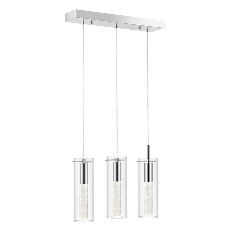 Mium Modern Style Iron/Crystal/Glass Integrated LED Linear Pendant - JONATHAN Y