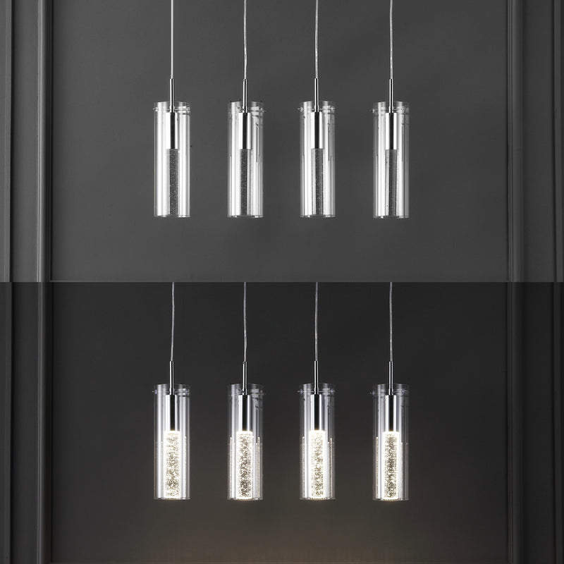 Mium Modern Style Iron/Crystal/Glass Integrated LED Linear Pendant - JONATHAN Y