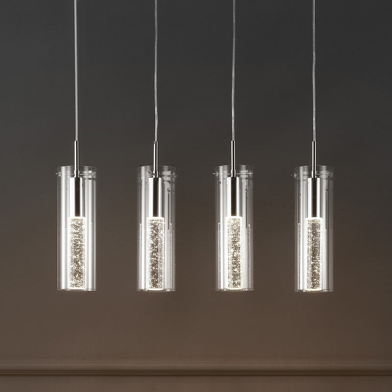 Mium Modern Style Iron/Crystal/Glass Integrated LED Linear Pendant - JONATHAN Y