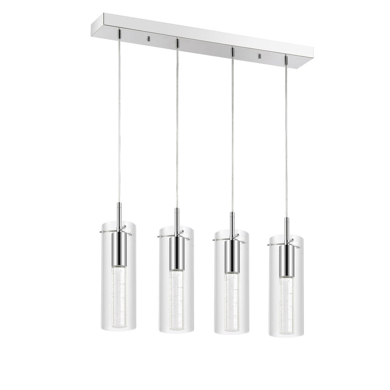 Mium Modern Style Iron/Crystal/Glass Integrated LED Linear Pendant - JONATHAN Y