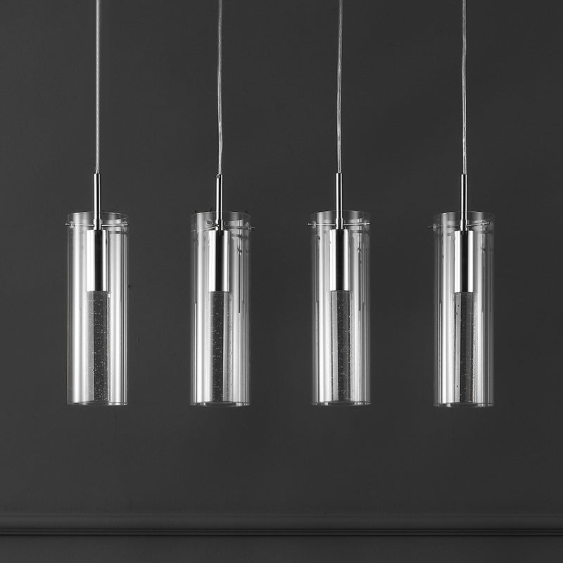 Mium Modern Style Iron/Crystal/Glass Integrated LED Linear Pendant - JONATHAN Y
