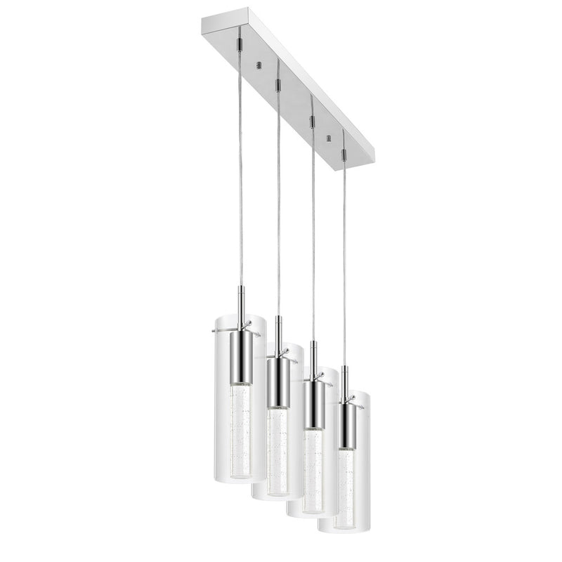 Mium Modern Style Iron/Crystal/Glass Integrated LED Linear Pendant - JONATHAN Y