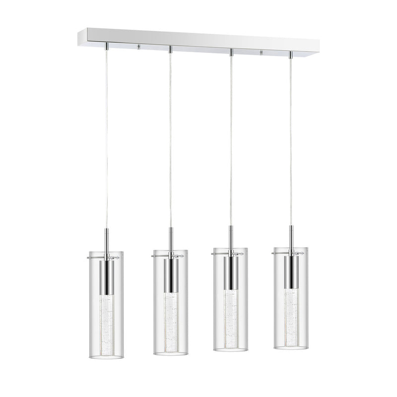 Mium Modern Style Iron/Crystal/Glass Integrated LED Linear Pendant - JONATHAN Y