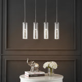 Mium Modern Style Iron/Crystal/Glass Integrated LED Linear Pendant - JONATHAN Y