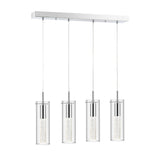 Mium Modern Style Iron/Crystal/Glass Integrated LED Linear Pendant - JONATHAN Y