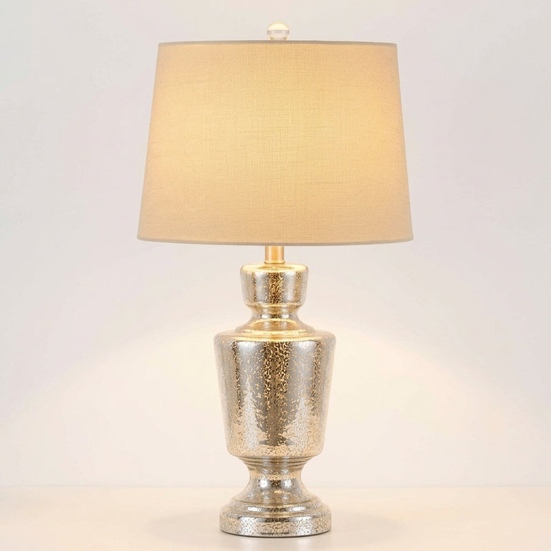 Olivia 26.5" Glass LED Table Lamp Silver/Ivory – MAIN-ROOM