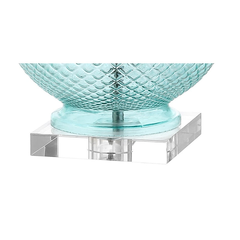 Estelle 26" Glass and Crystal LED Table Lamp - JONATHAN Y