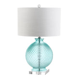 Estelle 26" Glass and Crystal LED Table Lamp - JONATHAN Y