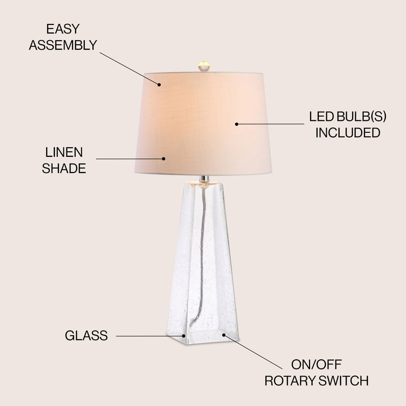 Dylan 28.5" Glass LED Table Lamp - JONATHAN Y