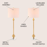 Hollis 34" Metal LED Table Lamp Set 2