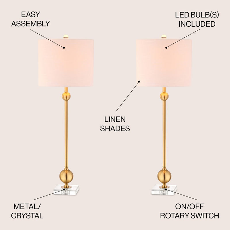 Hollis 34" Metal LED Table Lamp Set 2