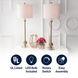 Hollis 34" Metal LED Table Lamp Set 2