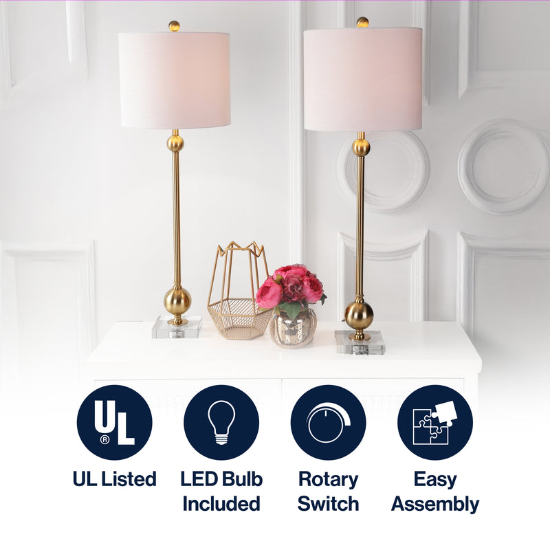 Hollis 34" Metal LED Table Lamp Set 2