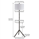 Hall 62" Metal LED Side Table Floor Lamp Bronze – DIM