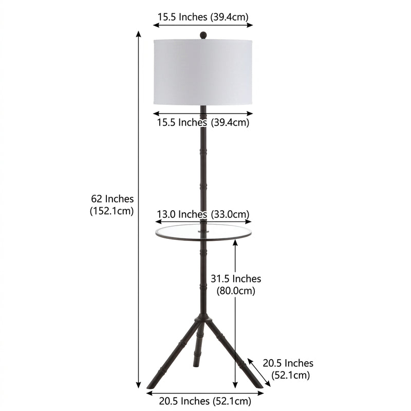 Hall 62" Metal LED Side Table Floor Lamp Bronze – DIM