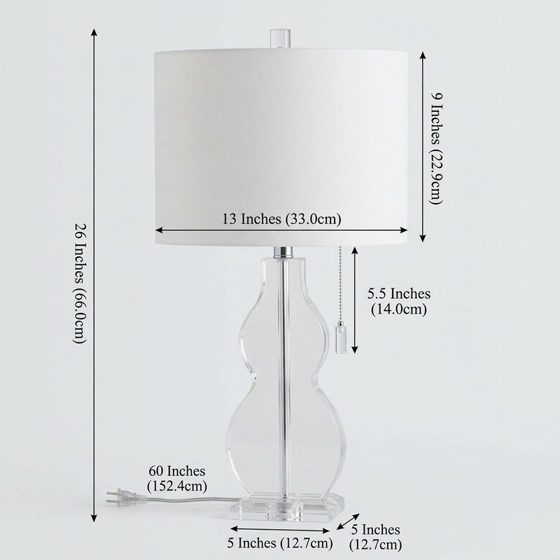 Hadley 26" Crystal LED Table Lamp Clear – DIM