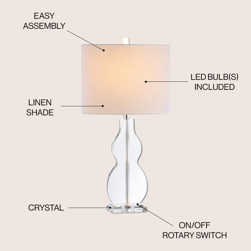 Hadley 26" Crystal LED Table Lamp - JONATHAN Y