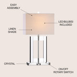 Parish 26" Crystal LED Table Lamp - JONATHAN Y