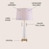 Zoe 29.5" Crystal LED Table Lamp - JONATHAN Y