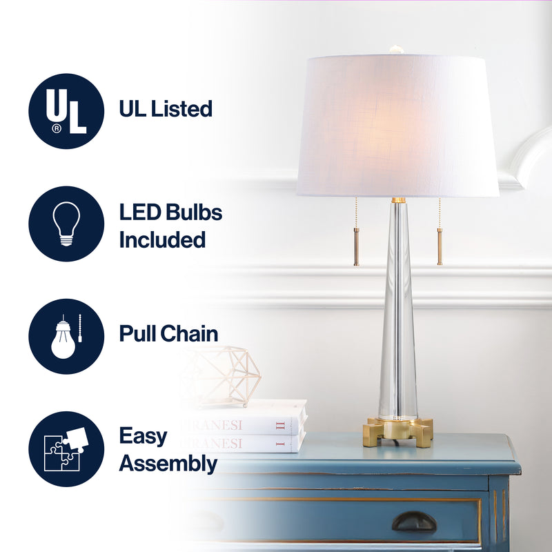 Zoe 29.5" Crystal LED Table Lamp