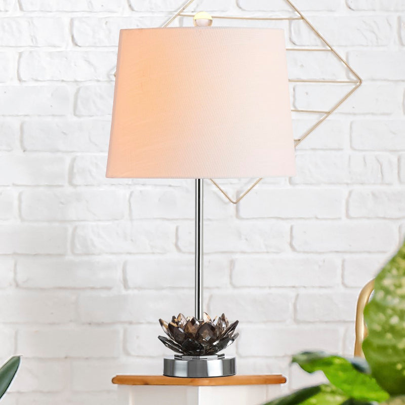 Amelia Lotus 25" Crystal LED Table Lamp - JONATHAN Y