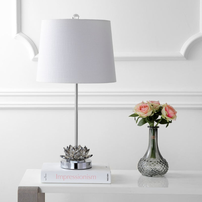 Amelia Lotus 25" Crystal LED Table Lamp - JONATHAN Y