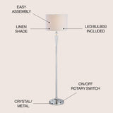 Reese 59.5" Crystal LED Floor Lamp - JONATHAN Y