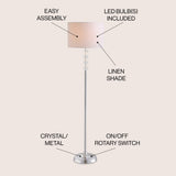 Aubrey 59.5" Crystal / Metal LED Floor Lamp