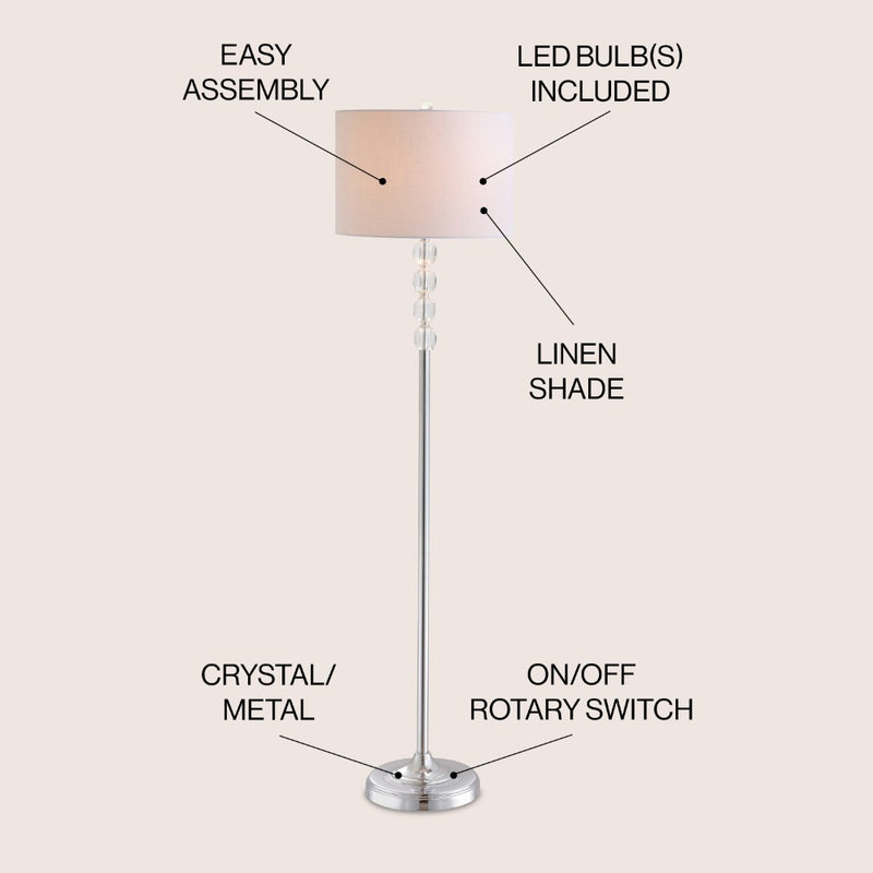 Aubrey 59.5" Crystal / Metal LED Floor Lamp