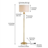 Adalyn 61" Crystal / Metal LED Floor Lamp Clear/Brass Gold – DIM