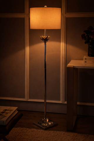 Amelia Lotus 59" Crystal / Metal LED Floor Lamp