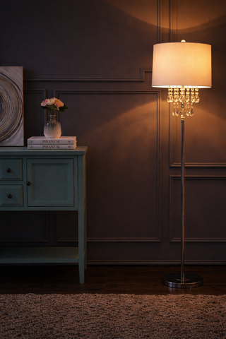 Abigail 61" Crystal / Metal LED Floor Lamp
